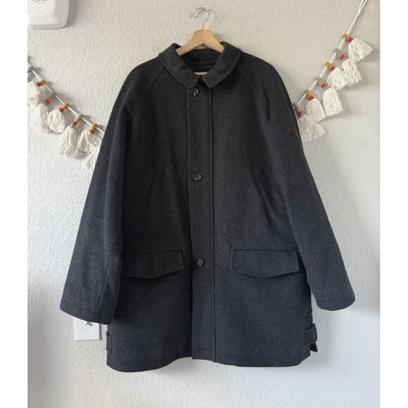 Burberry Vintage Wool Cashmere Nova Check Overcoat Gray Designer Modest Men L - Picture 1 of 12
